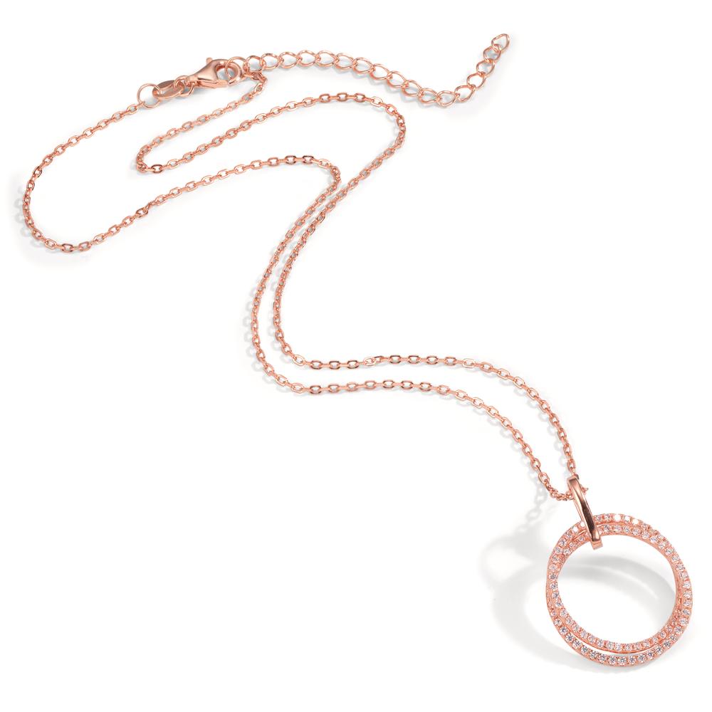 Collier Argent Zircone rosé Plaqué or 40-45 cm Ø20 mm