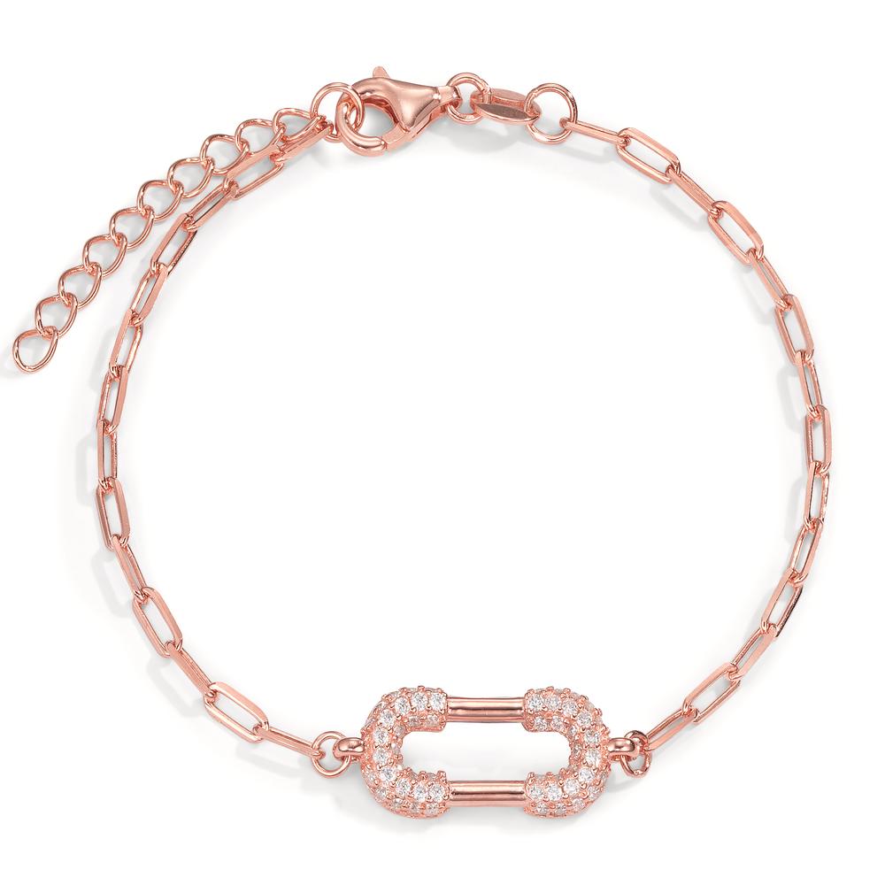 Bracelet Argent Zircone rosé Plaqué or 16-18.5 cm