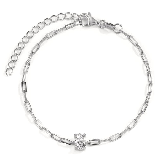 Bracelet Argent Zircone Rhodié 15.5-19 cm