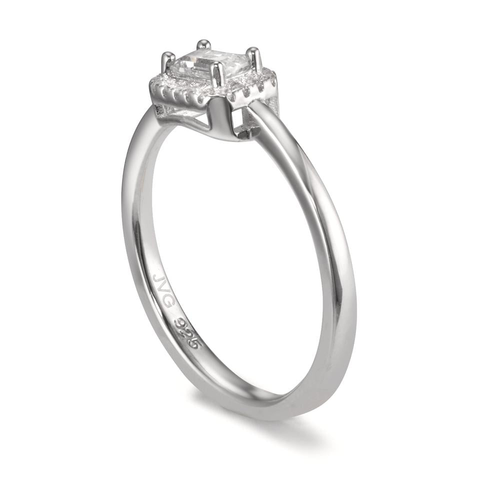 Bague Argent Zircone Rhodié