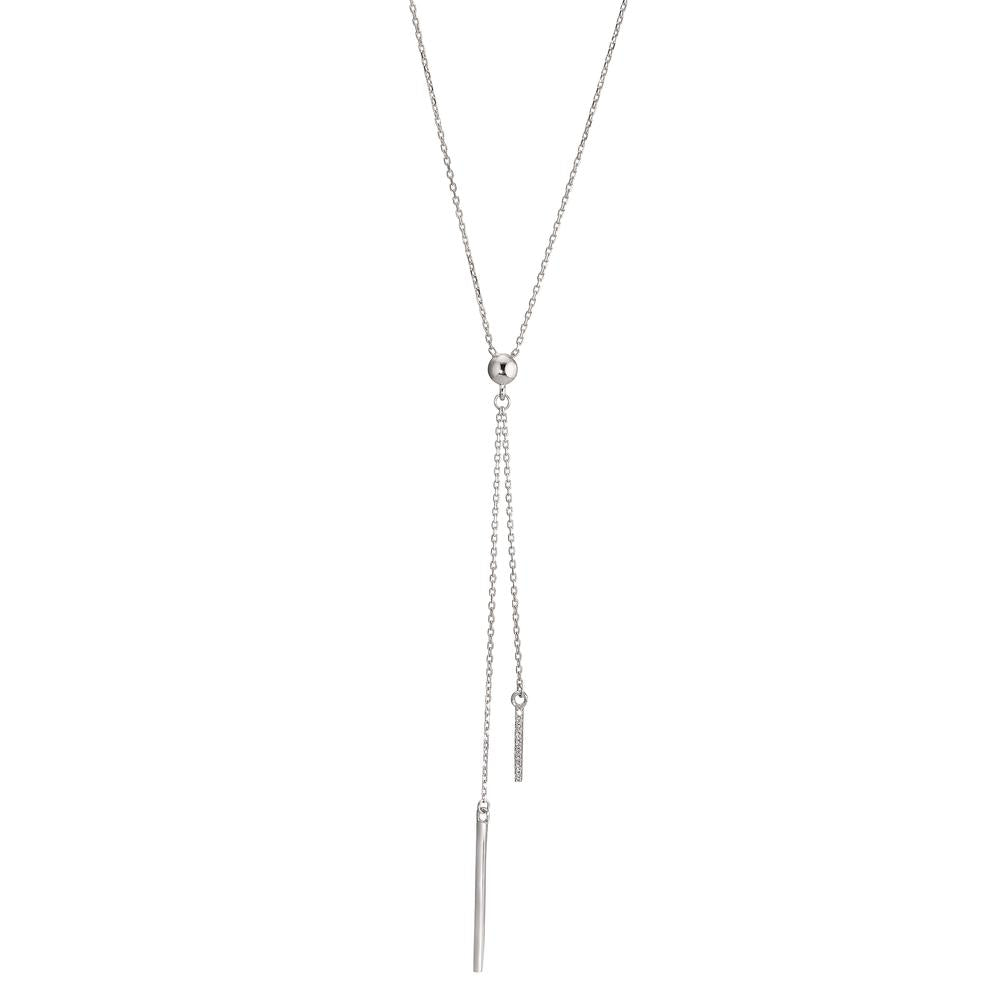 Collier Or blanc 14K Zircone 9 Pierres 42-45 cm