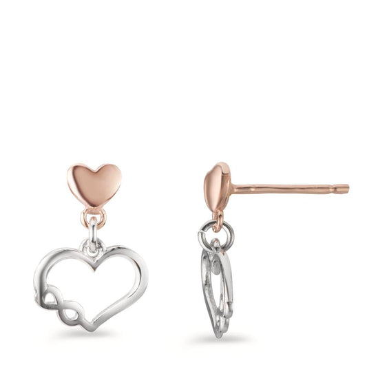 Pendant d'oreilles Argent rosé Bicolore Coeur