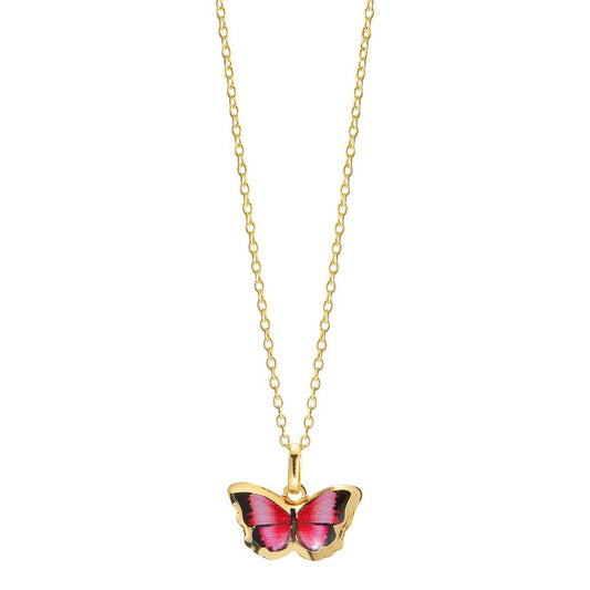 Chaînette avec pendentif Or jaune 9K Papillon 36 cm