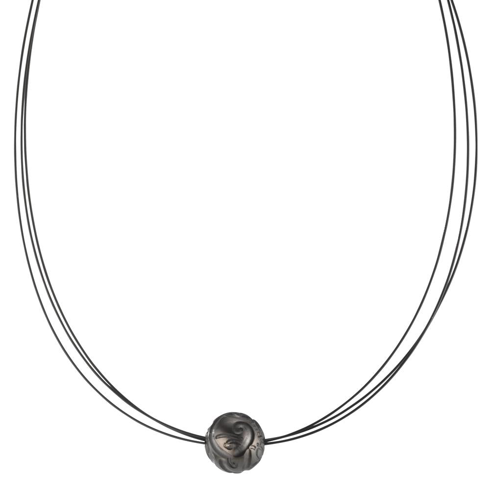 Collier Acier inoxydable noir PVD perle de Tahiti 42 cm