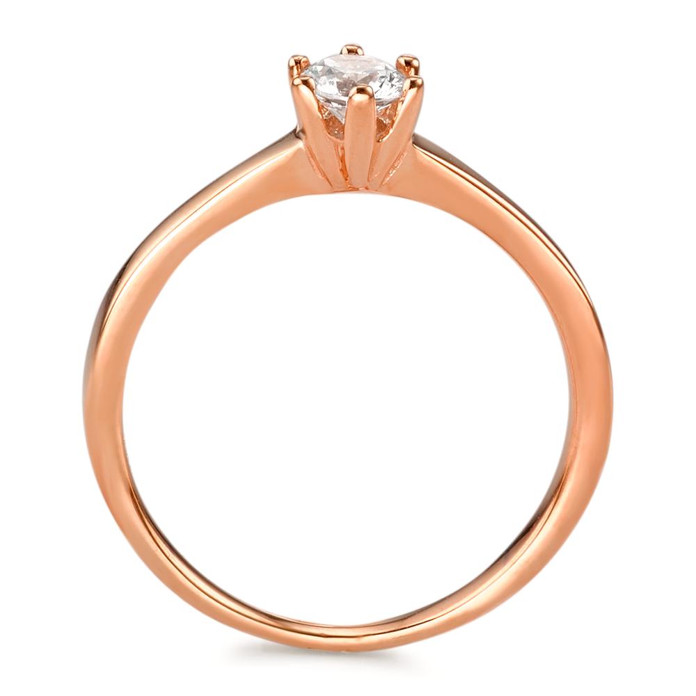 Bague solitaire Or rose 9K Zircone