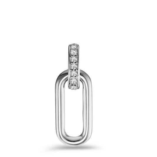 Pendentif Or blanc 9K Diamant 0.035 ct, 7 Pierres, w-si