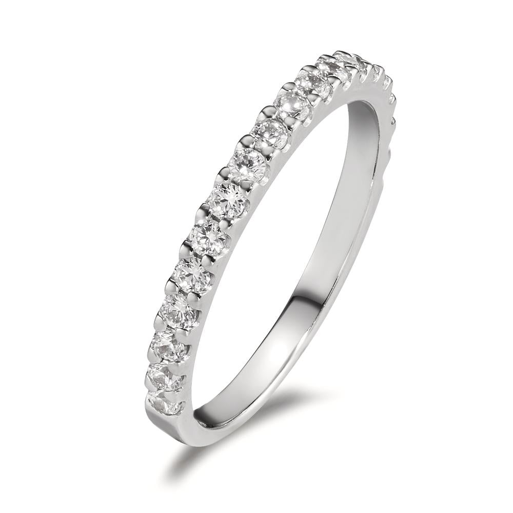 Bague d'éternité Or blanc 9K Zircone 19 Pierres