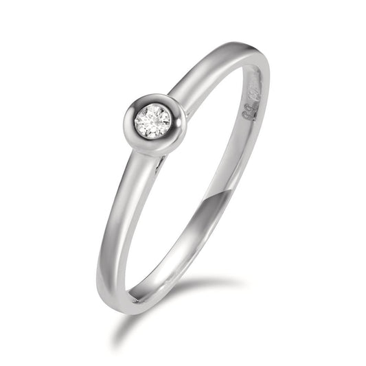 Bague solitaire Or blanc 18K Diamant 0.03 ct, w-si