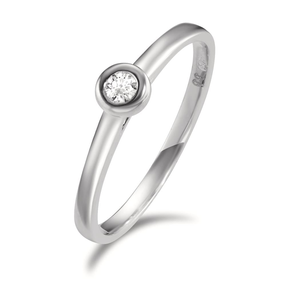 Bague solitaire Or blanc 18K Diamant 0.05 ct, w-si