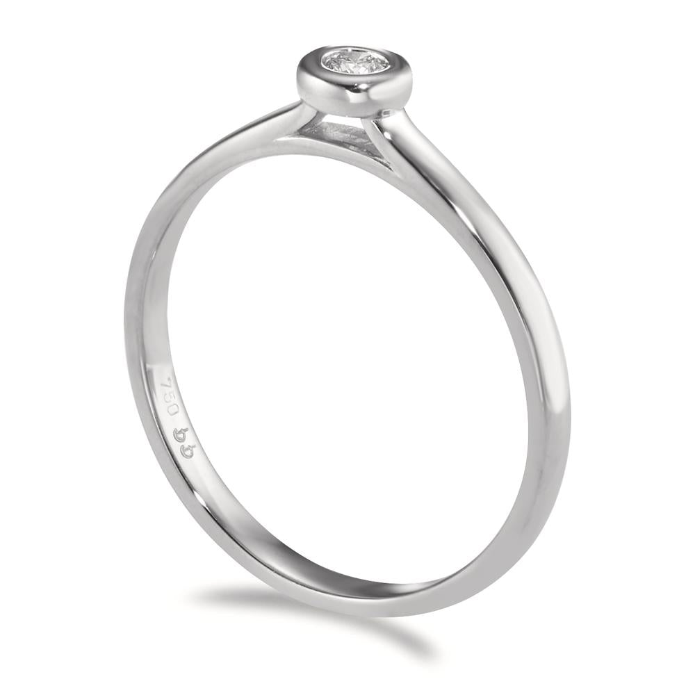 Bague solitaire Or blanc 18K Diamant 0.05 ct, w-si