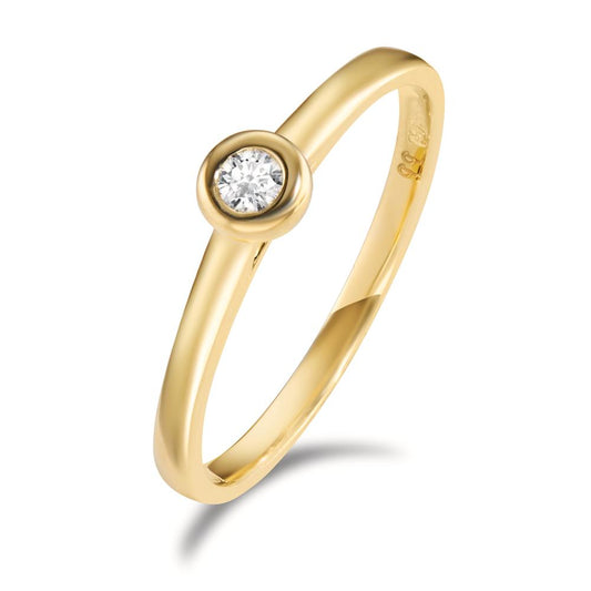 Bague solitaire Or jaune 18K Diamant 0.05 ct, w-si