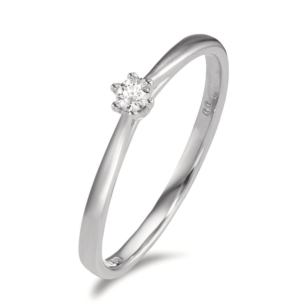 Bague solitaire Or blanc 18K Diamant 0.05 ct, w-si