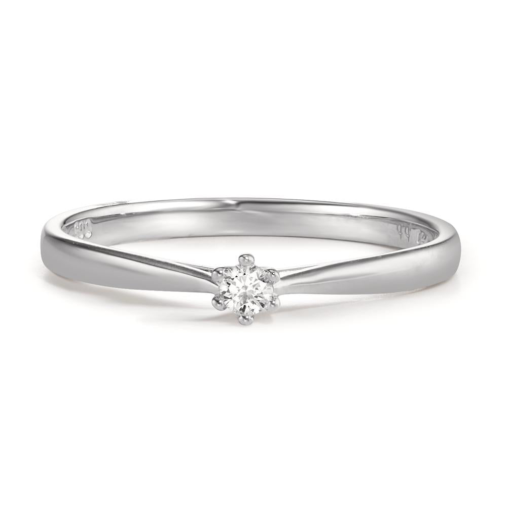 Bague solitaire Or blanc 18K Diamant 0.05 ct, w-si