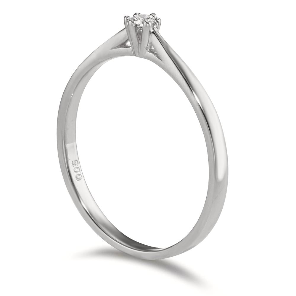 Bague solitaire Or blanc 18K Diamant 0.05 ct, w-si