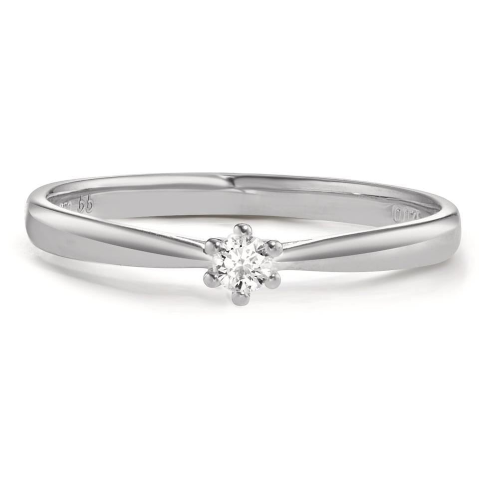 Bague solitaire Or blanc 18K Diamant 0.075 ct, w-si