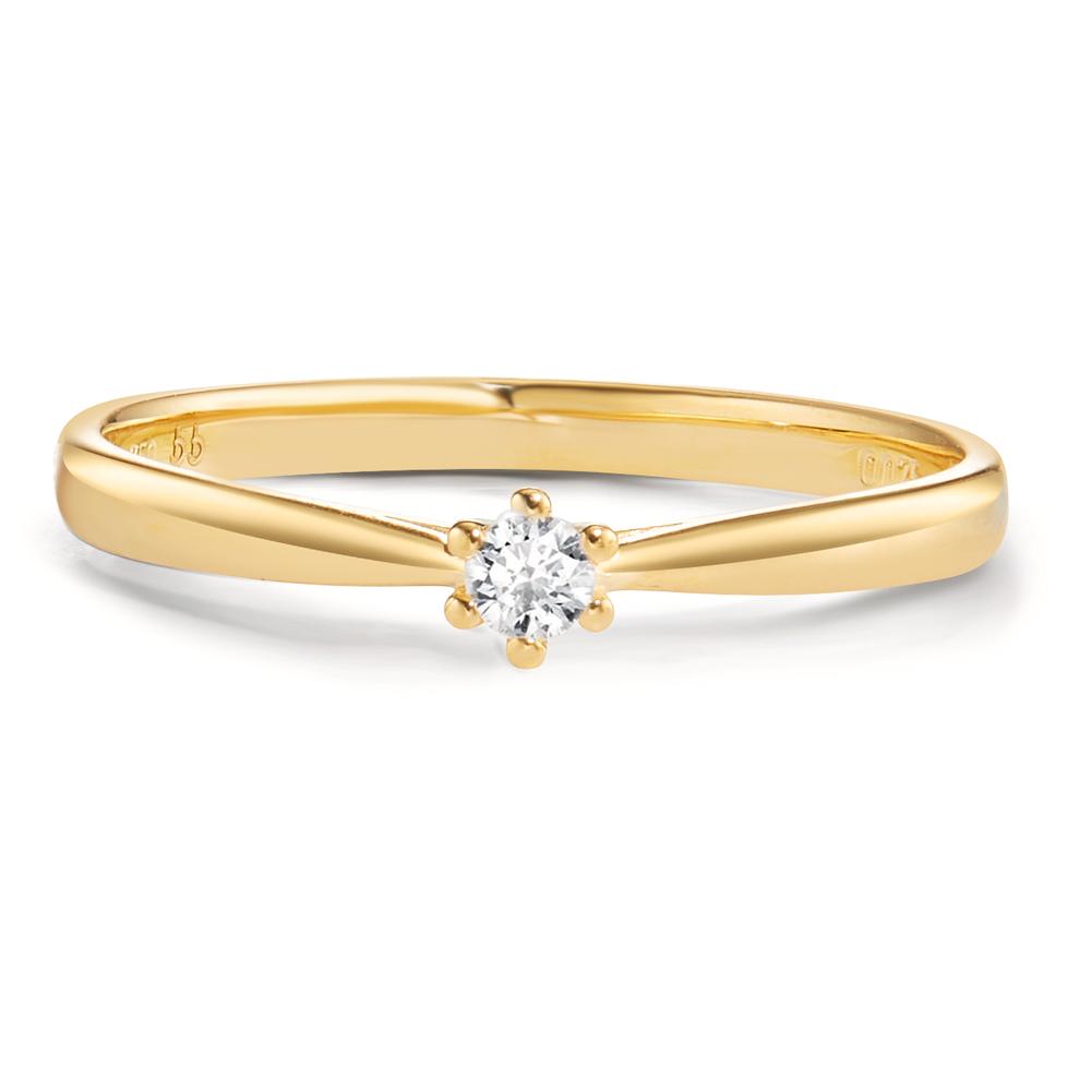 Bague solitaire Or jaune 18K Diamant 0.075 ct, w-si