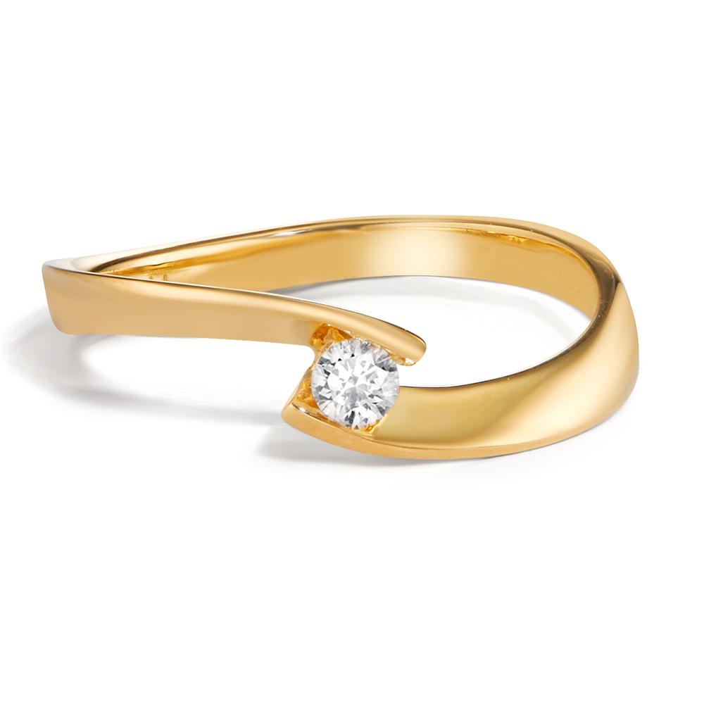 Bague Or jaune 18K Diamant 0.09 ct, w-si