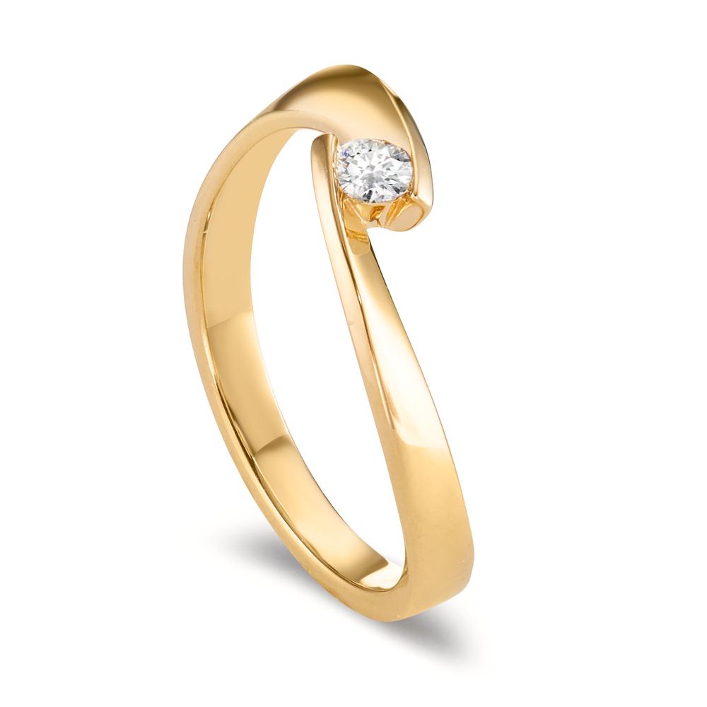 Bague Or jaune 18K Diamant 0.09 ct, w-si