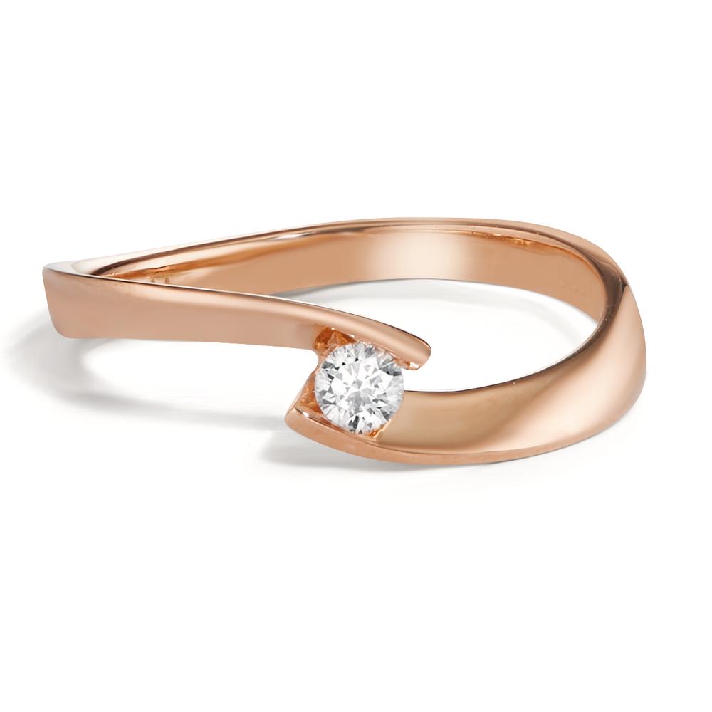 Bague Or rouge 18K Diamant 0.09 ct, w-si