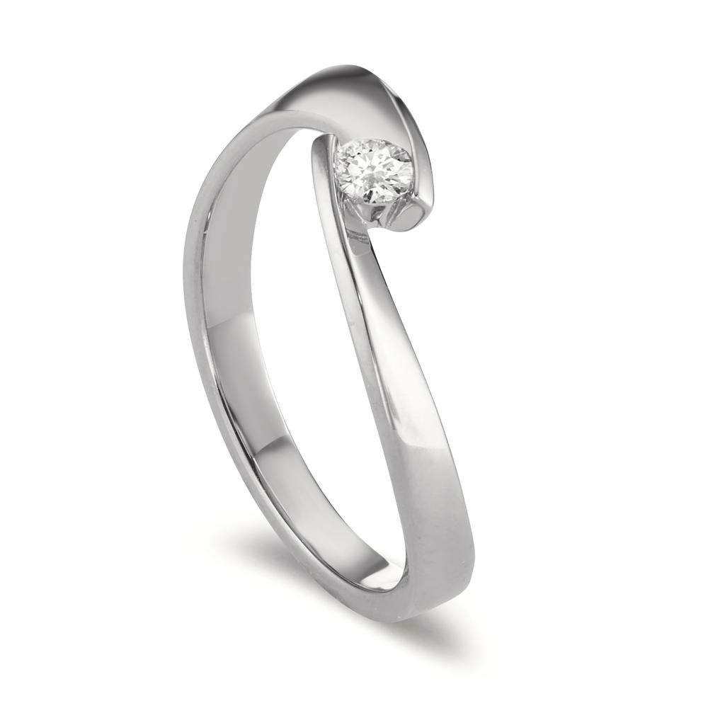 Bague Or blanc 18K Diamant 0.09 ct, w-si