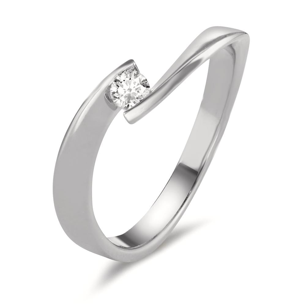 Bague Or blanc 18K Diamant 0.13 ct, w-si