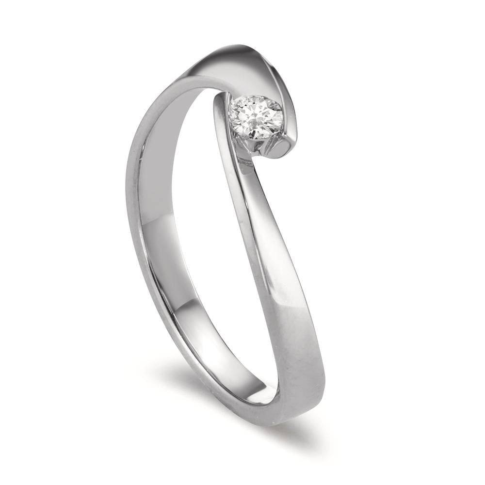 Bague Or blanc 18K Diamant 0.13 ct, w-si