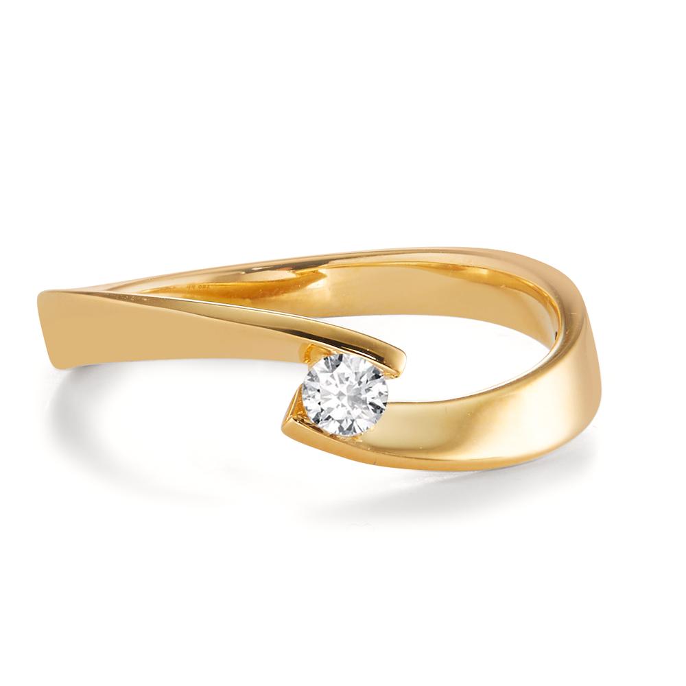 Bague Or jaune 18K Diamant 0.13 ct, w-si