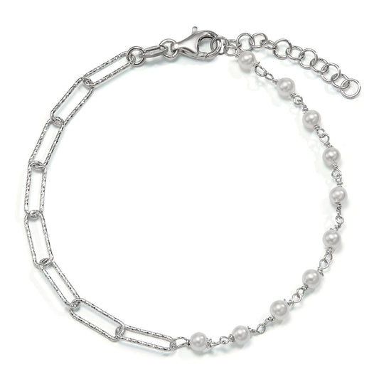 Bracelet Argent Rhodié perle de culture 17-20 cm