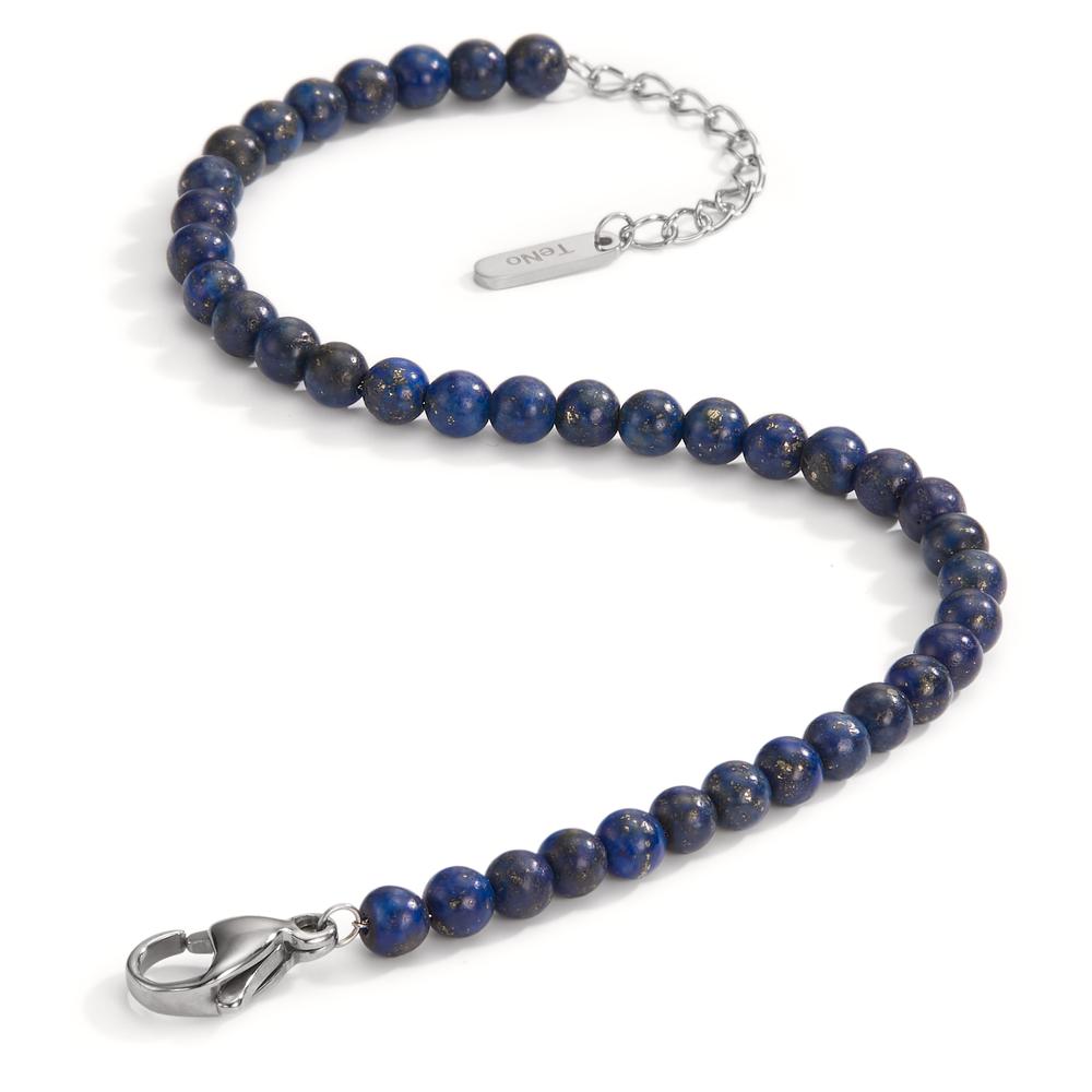 Bracelet Acier inoxydable Lapis-lazuli 17.5-19.5 cm Ø4 mm