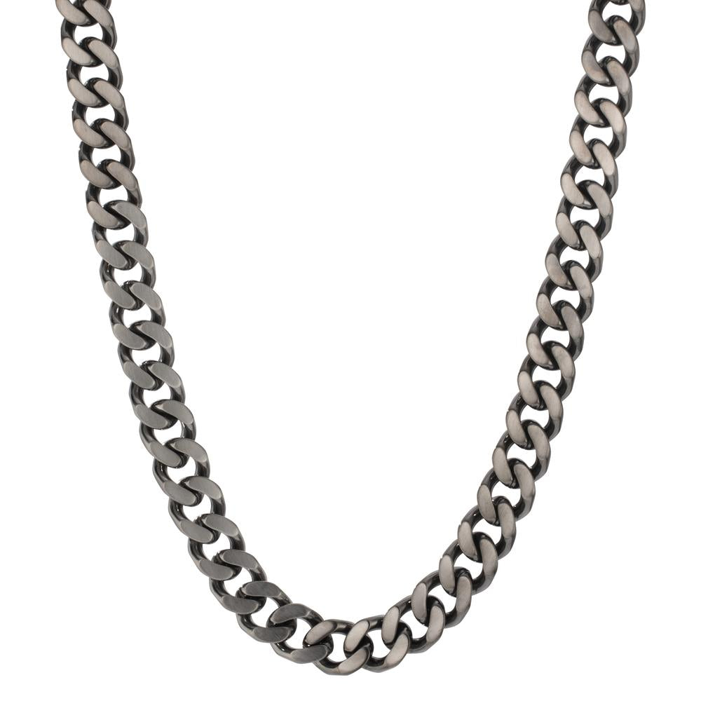 Collier Acier inoxydable gris PVD 55 cm