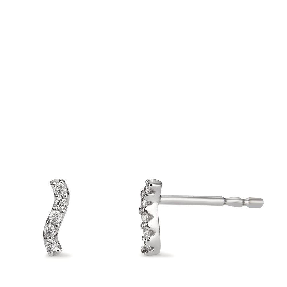 Clous d'oreilles Or blanc 18K Diamant 0.05 ct, 10 Pierres, w-pi1