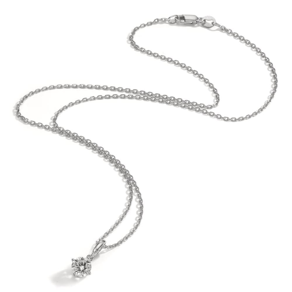 Chaînette avec pendentif Argent Zircone Rhodié 40-42 cm Ø6 mm