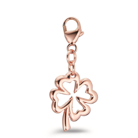 Charms Argent rosé Plaqué or Feuille de Trèfle