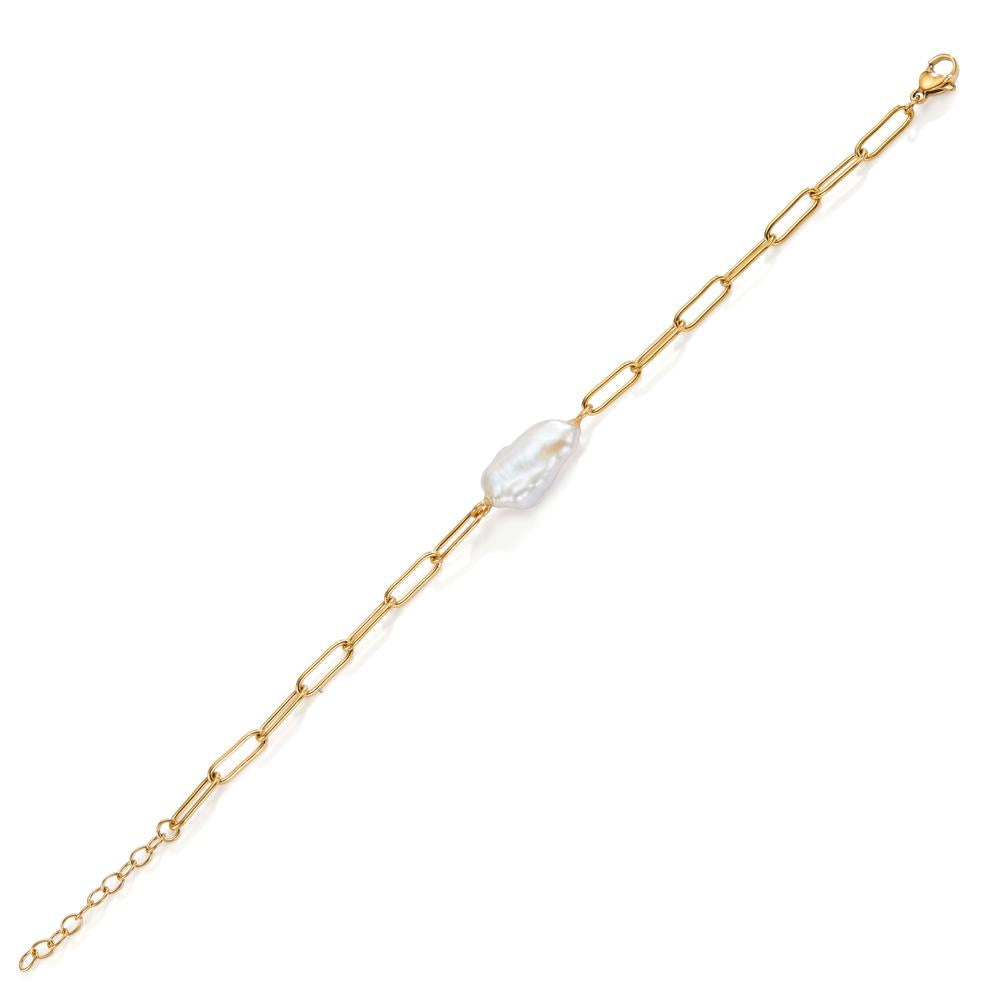 Bracelet Acier inoxydable perle d'eau douce 18.5-21.5 cm