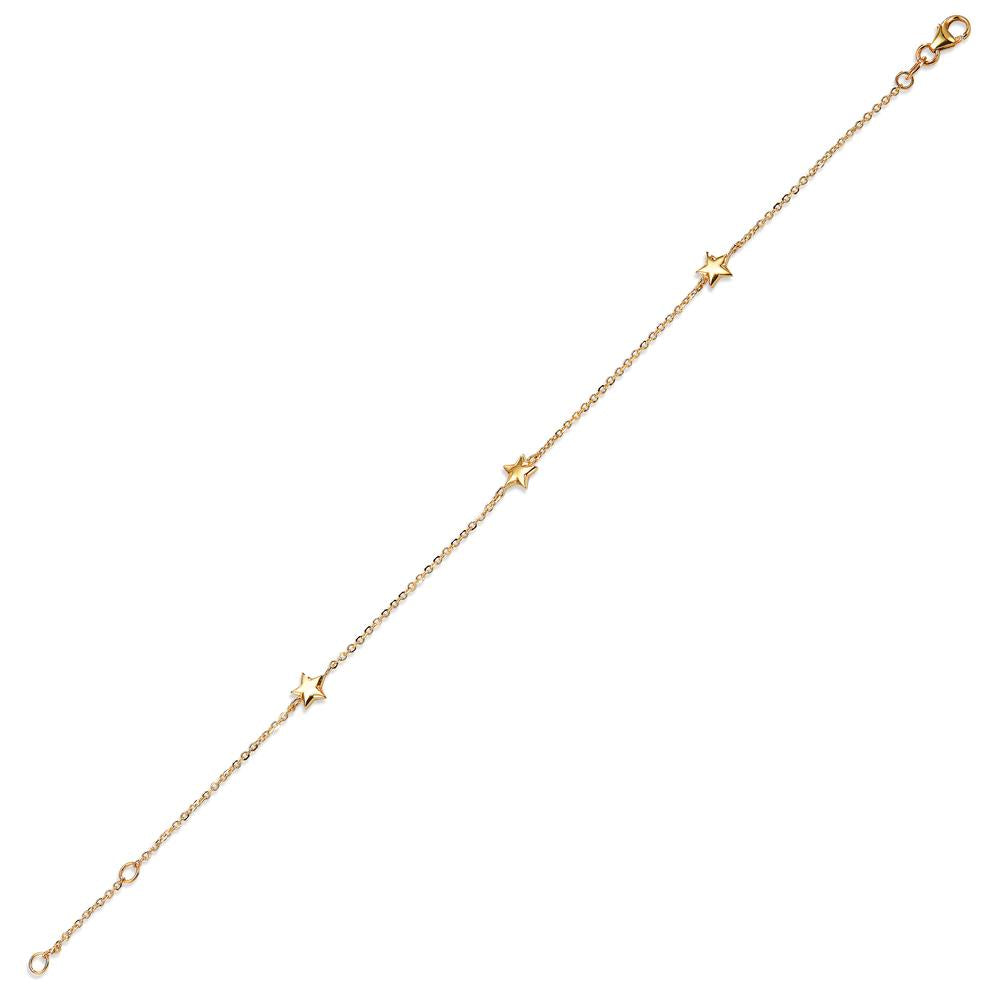 Bracelet Or jaune 14K Étoile 17-19 cm