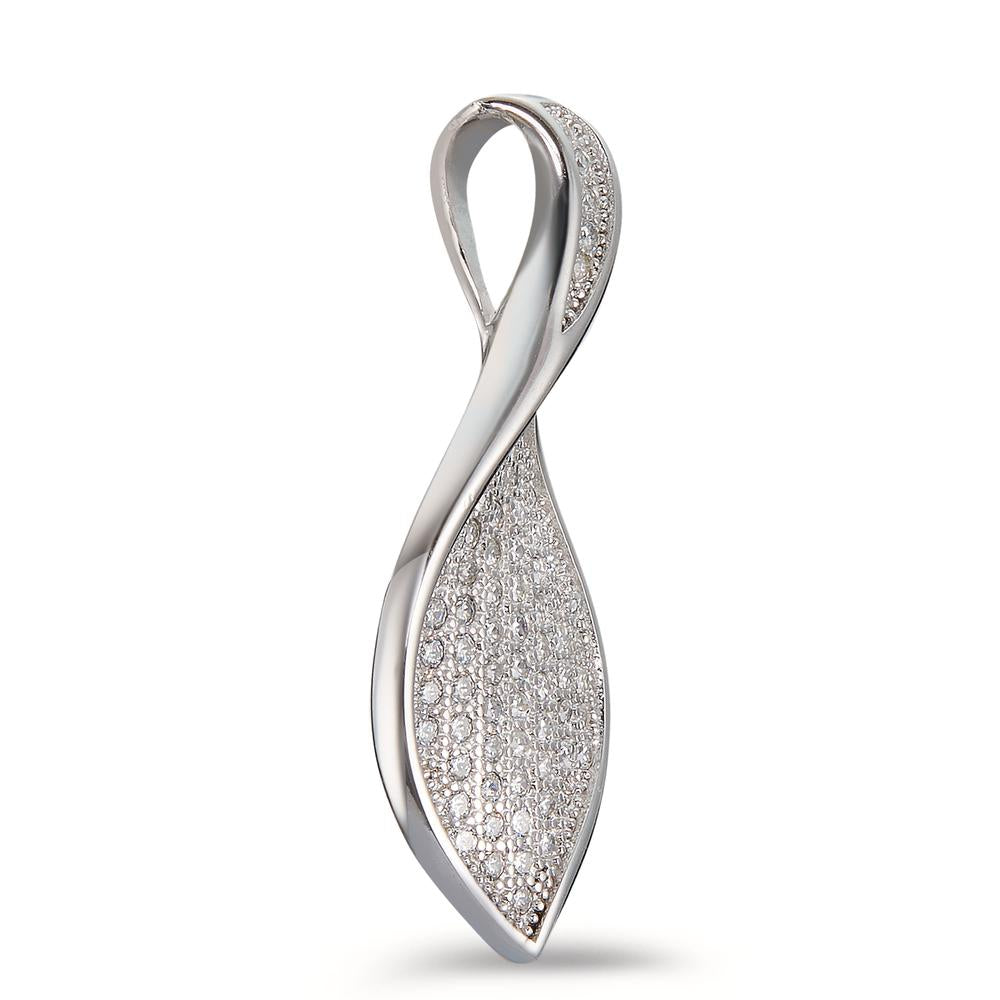 Pendentif Argent Zircone blanc Rhodié