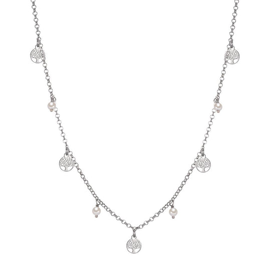 Collier Argent Rhodié Arbre de la vie 42-45 cm