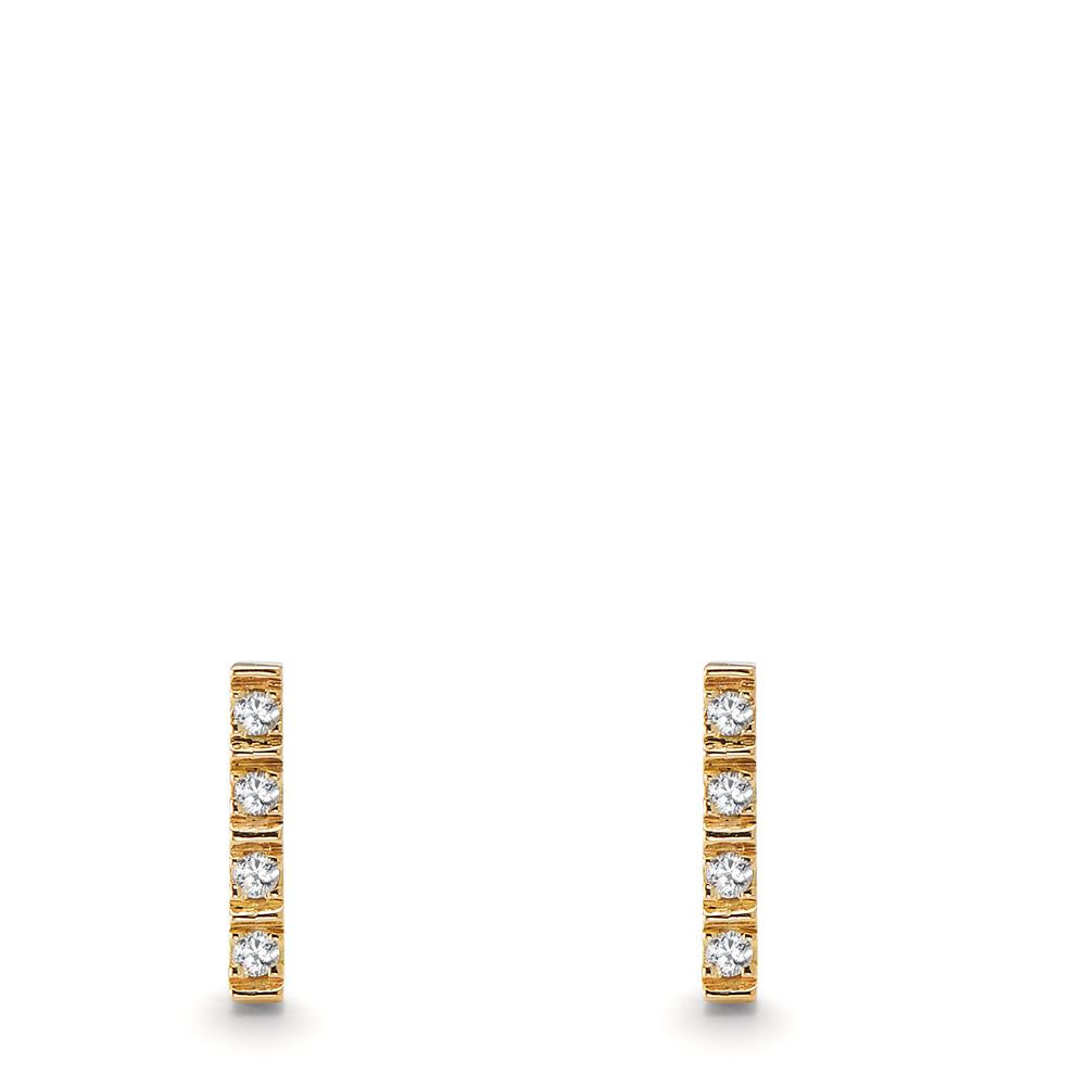 Clous d'oreilles Or jaune 18K Diamant 0.064 ct, 8 Pierres, w-si