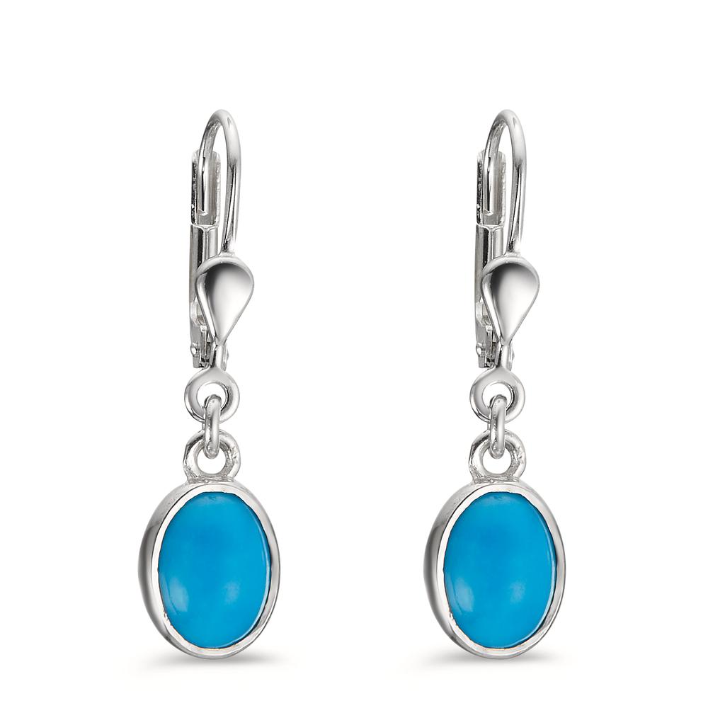 Pendant d'oreilles Argent Turquoise 2 Pierres