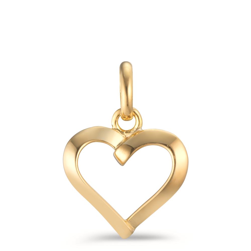 Pendentif Argent jaune Plaqué or Coeur Ø11 mm