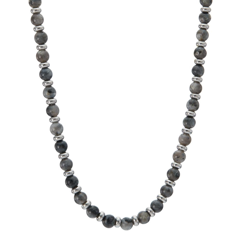 Collier Acier inoxydable Agate gris 50-55 cm Ø4.7 mm