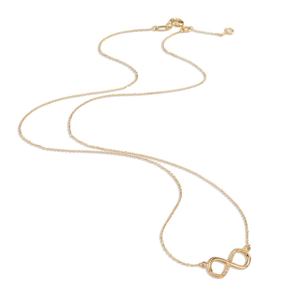 Collier Or jaune 18K Diamant 0.03 ct, 6 Pierres, w-si Infini 40-42 cm