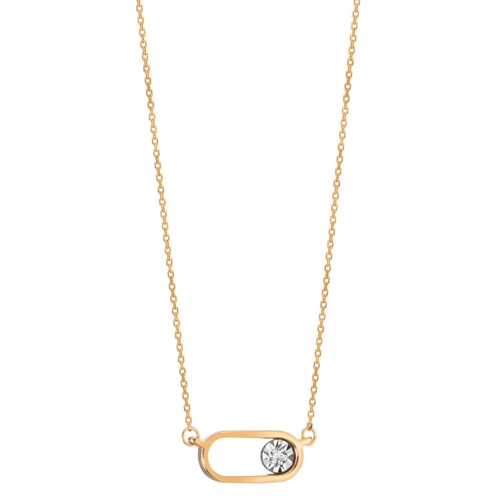 Collier Or jaune 18K Diamant 0.015 ct, w-si 40 cm