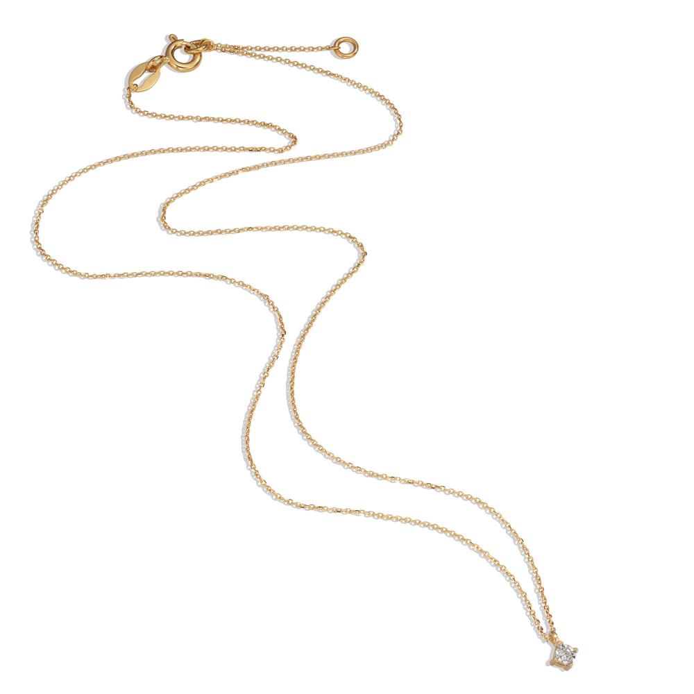 Collier Or jaune 18K Diamant 0.02 ct, w-si 40-42 cm Ø2.8 mm