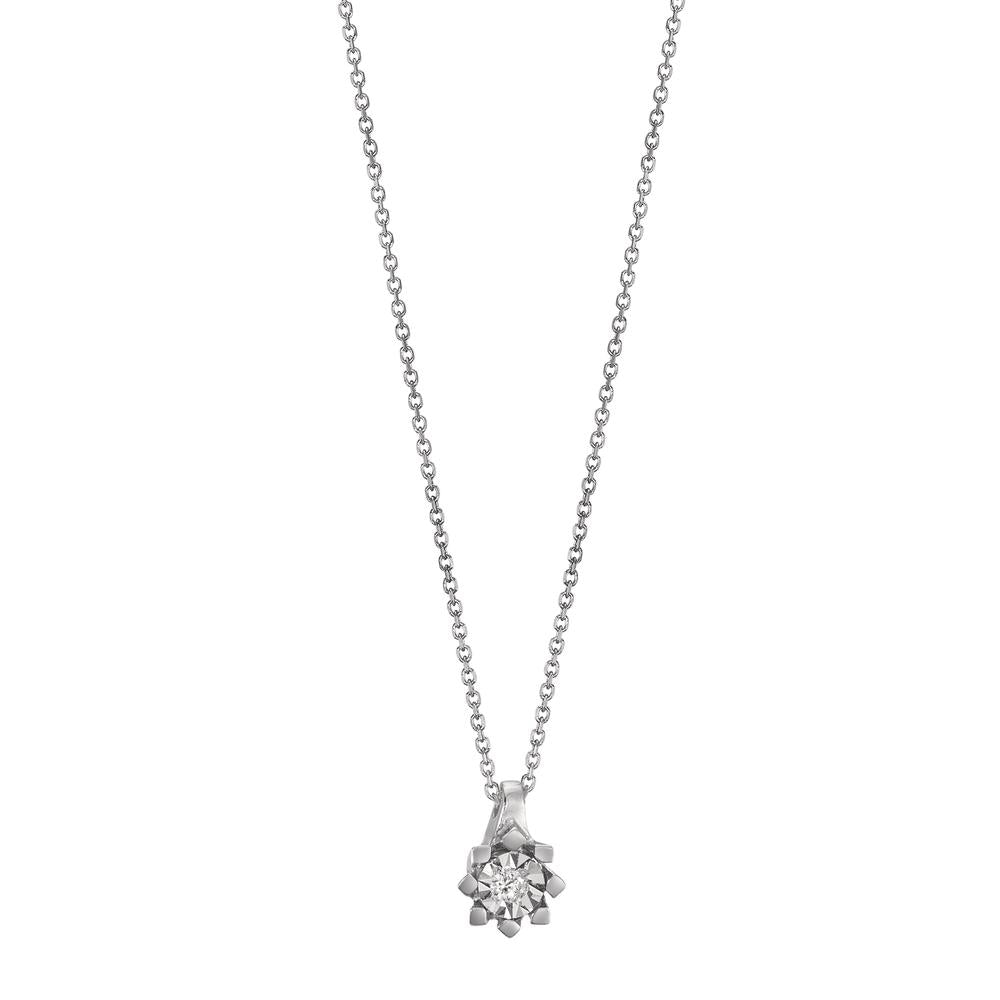 Collier Or blanc 18K Diamant 0.015 ct, w-si 40-42 cm Ø4.5 mm