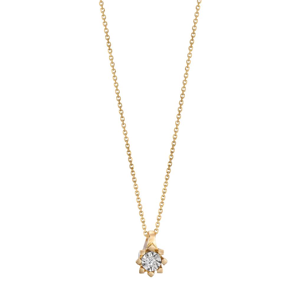 Collier Or jaune 18K Diamant 0.015 ct, w-si 40-42 cm Ø4.5 mm