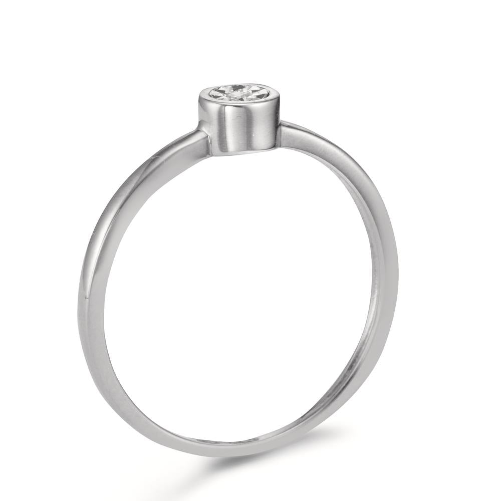 Bague solitaire Or blanc 18K Diamant 0.015 ct, w-si Ø4.5 mm