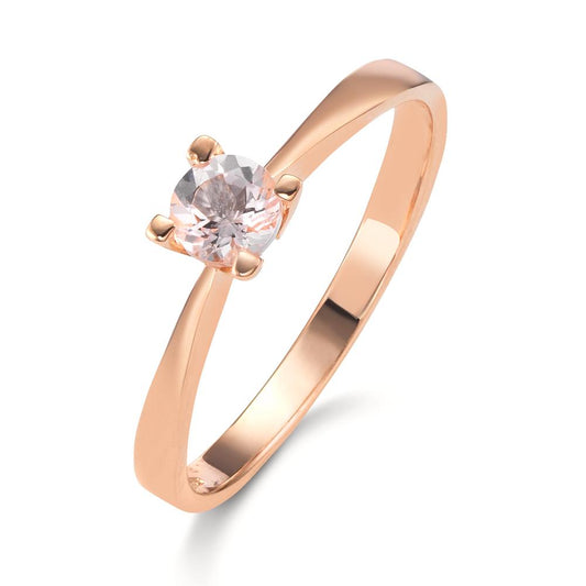 Bague solitaire Or rouge 18K Morganite 0.20 ct