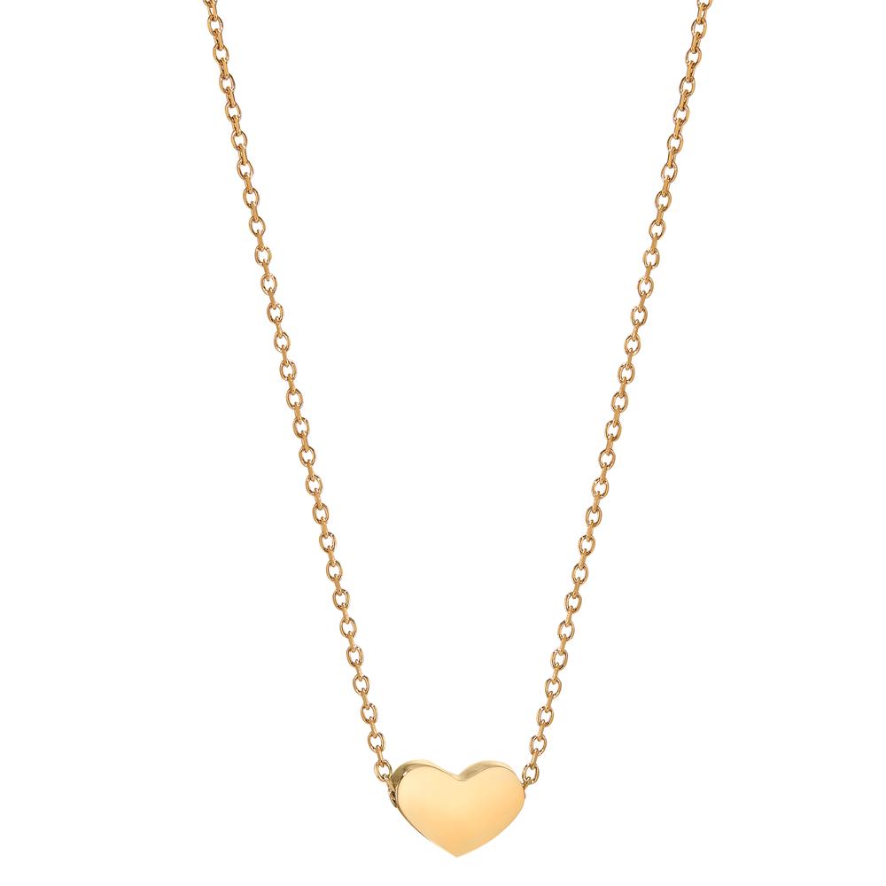 Collier Acier inoxydable jaune PVD Coeur 40-45 cm