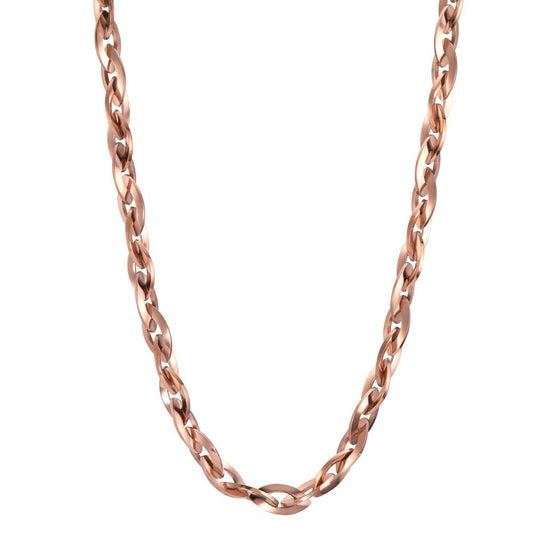 Collier Acier inoxydable Zircone rosé PVD 50-60 cm